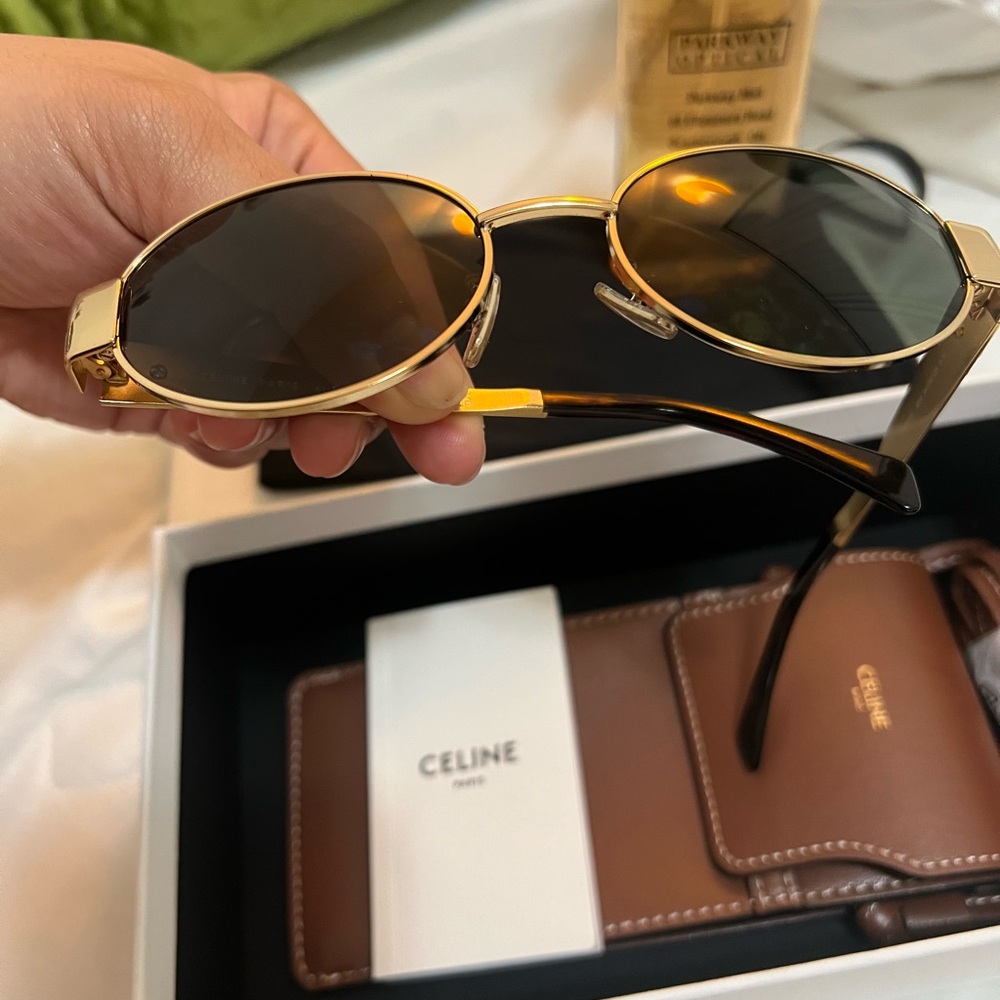 CELINE TRIOMPHE OVAL METAL 01 SUNGLASSES - Picture 8 of 10
